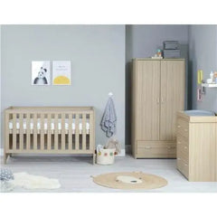 Babymore Veni 3 Piece Nursery Room Set - Oak