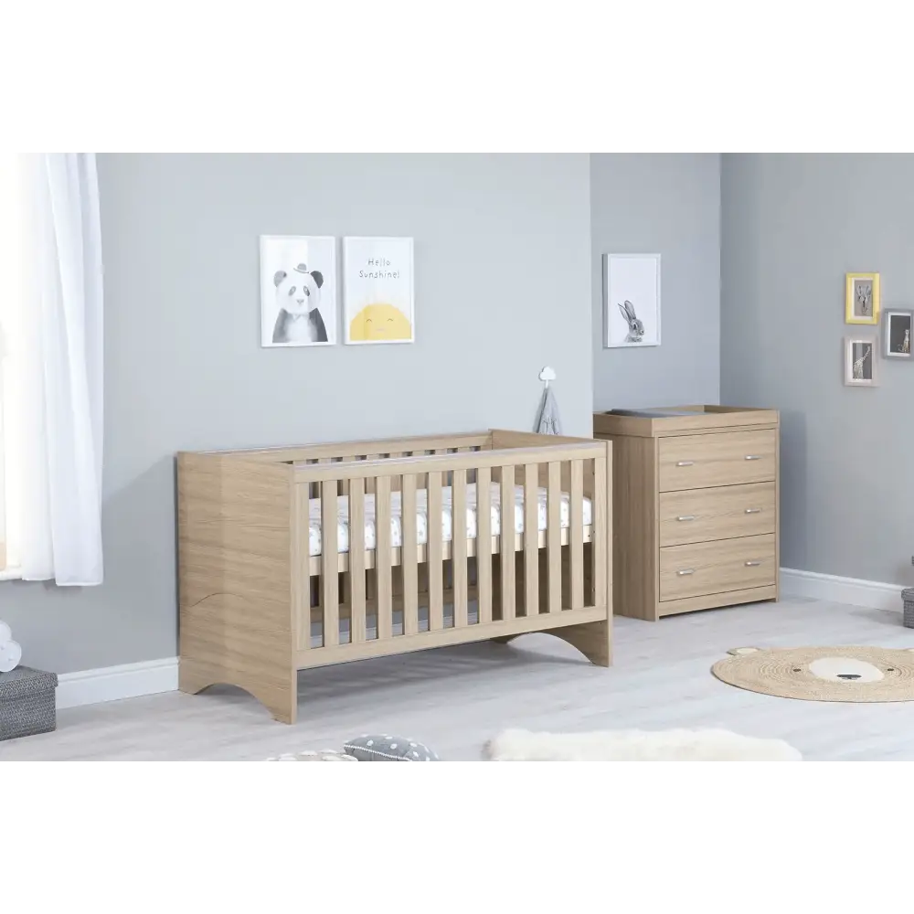 Babymore Veni 3 Piece Nursery Room Set - Oak Babymore