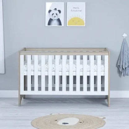 Babymore Veni White Oak Cot Bed  Babymore   