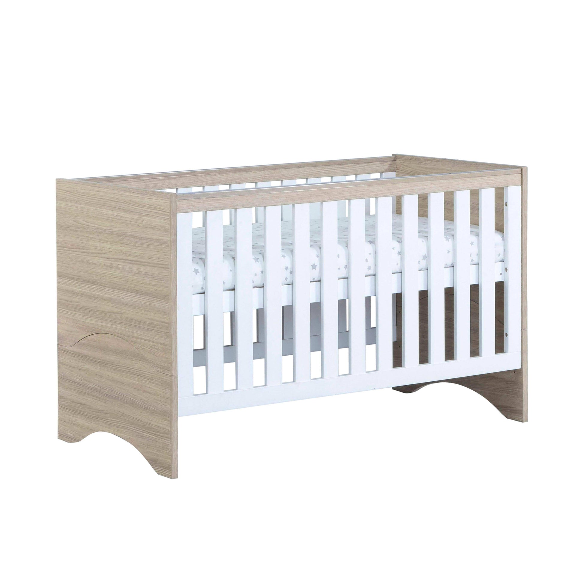 Babymore Veni White Oak Cot Bed  Babymore   