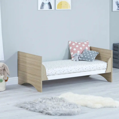 Babymore Veni White Oak Cot Bed with Drawer  Babymore   