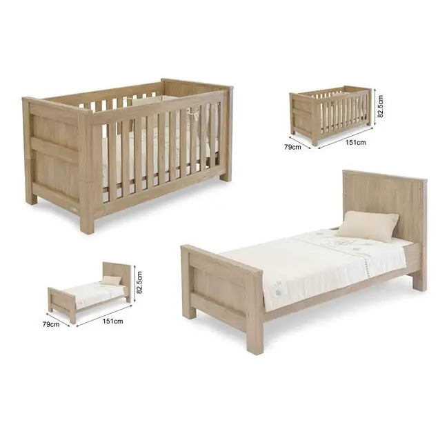 BabyStyle Bordeaux 3 Piece Nursery Furniture Room Set + Free Sprung Mattress  BabyStyle   