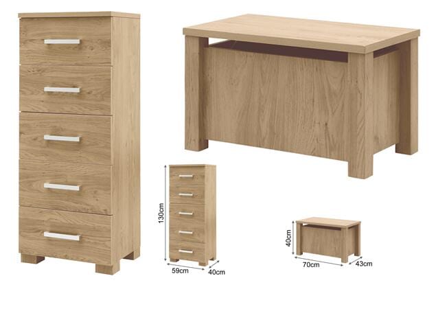 BabyStyle Bordeaux Oak 2 Piece Nursery Furniture Room Set Baby Boutique UK