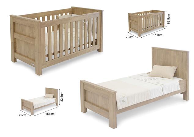 BabyStyle Bordeaux Oak Cot Bed  BabyStyle   