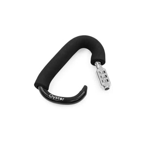 Black oyster carabiner with silver combination lock for oyster 4 buttermilk ultimate travel system accessories