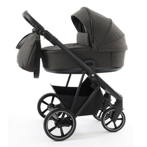 Babystyle Prestige Vogue Earth 2 in 1 Pram Package  BabyStyle Active Black Chassis Brown Leather Handle  