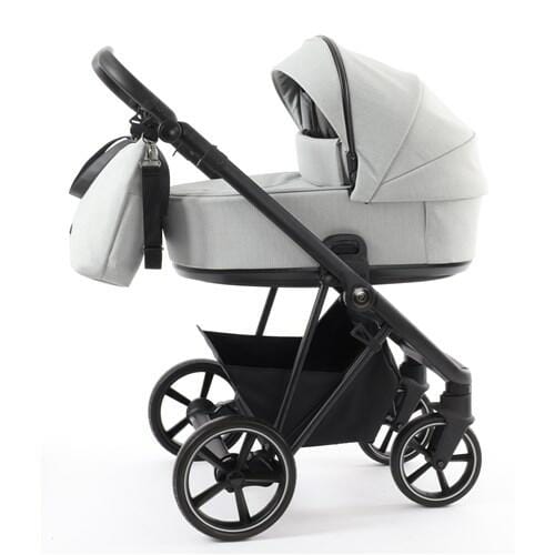 Babystyle Prestige Vogue Flint 2 in 1 Pram Package  BabyStyle Active Black Chassis Black Leather Handle  