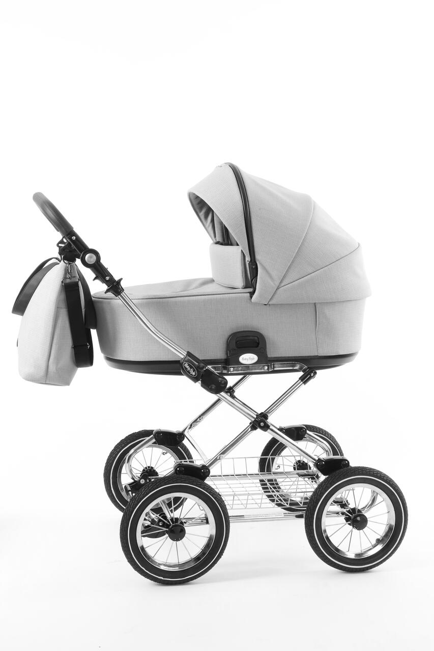 Babystyle Prestige Vogue Flint 2 in 1 Pram Package  BabyStyle Classic Chrome Chassis with Black Handle  