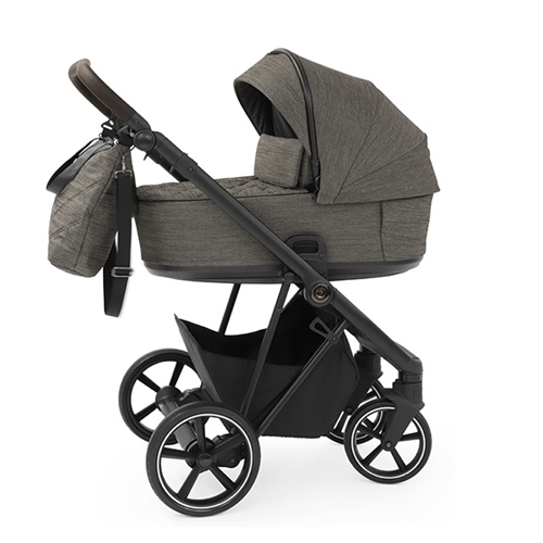 Babystyle Prestige Vogue Mountain 2 in 1 Pram Package  BabyStyle Active Black Chassis Brown Leather Handle  