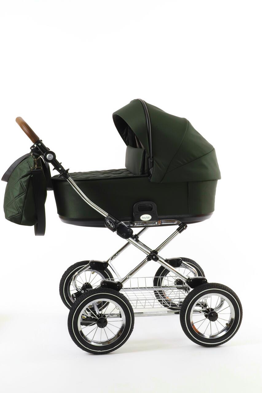 Babystyle Prestige Vogue Spruce 2 in 1 Pram Package  BabyStyle Classic Chassis Brown Handle  