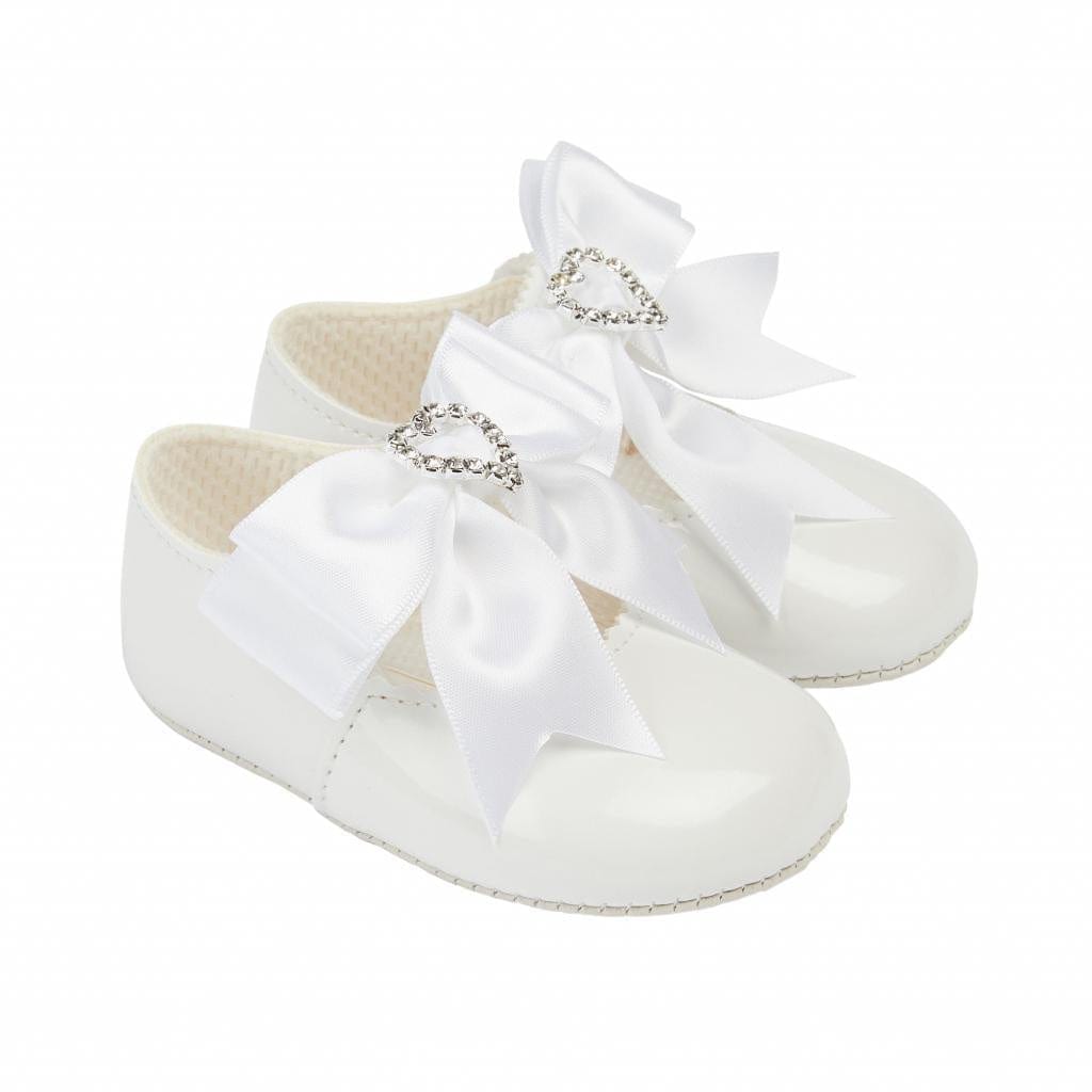 Baypod White Diamante Bow Shoes  Baypods   