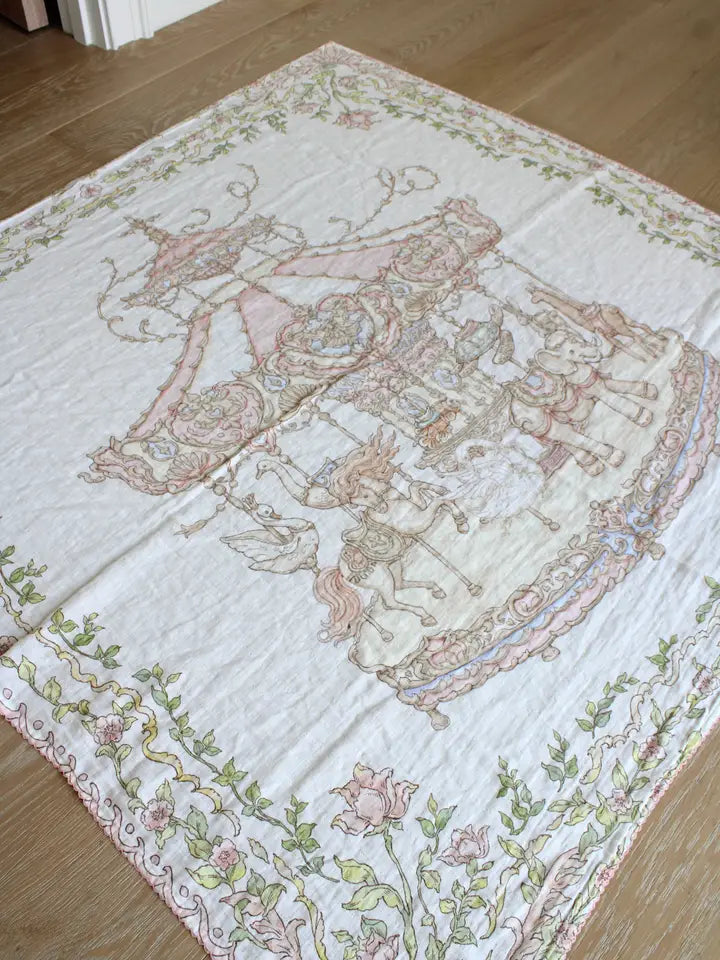 Enchanted Carousel Organic Cotton Muslin Blanket
