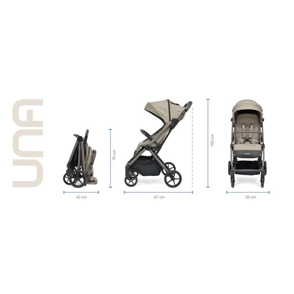 Bébécar Carbebe UNA+ Stroller – Grey