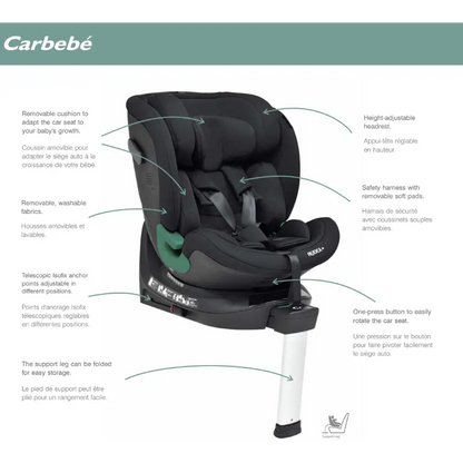 Bebecar E-Rodea Spin Car Seat 40cm-150cm -Black Bebecar