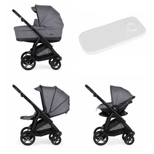 Bebecar Flowy 3 in 1 Travel System - Dark Grey  Bebecar Black Chassis  