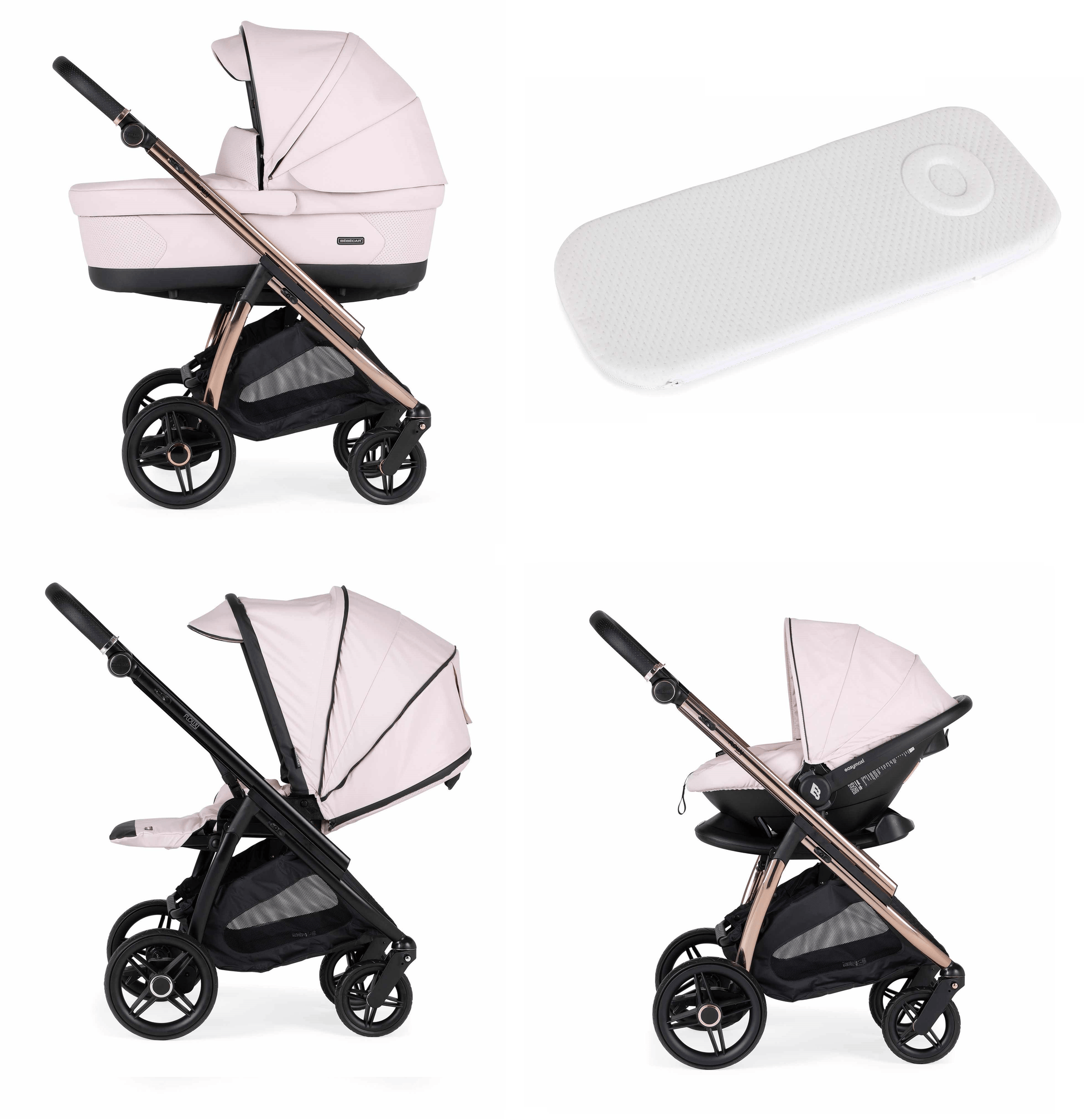 Bebecar Flowy Pink 3 in 1 Travel System Elegant Compact and Effortlessly Stylish Baby Boutique UK