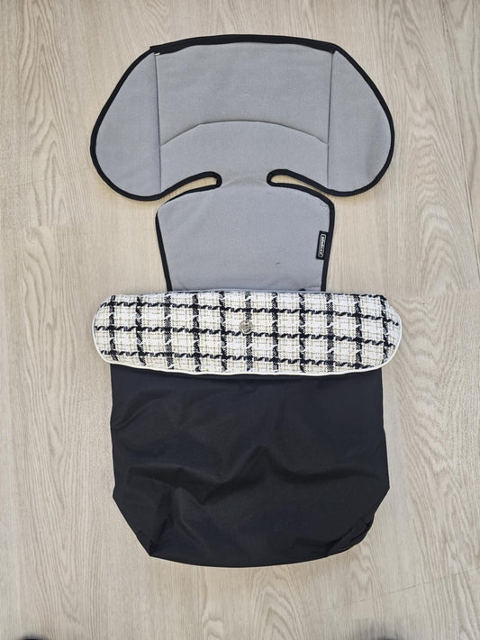 Bebecar Universal Footmuff P284 – Black/Gold Check (Clearance) Baby Boutique UK