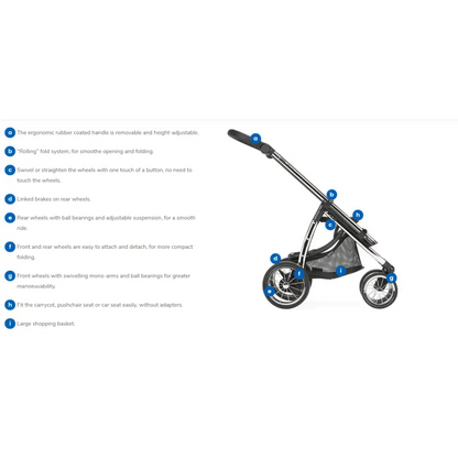 Bebecar Ip-Op Pewter 2 in 1 Travel System Bebecar