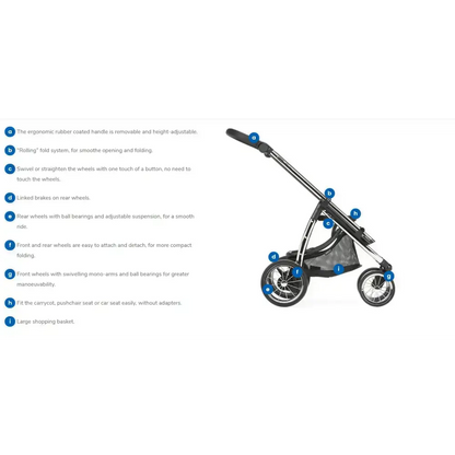 Bebecar Bebecar Ip-Op Pewter 3 in 1 Travel System