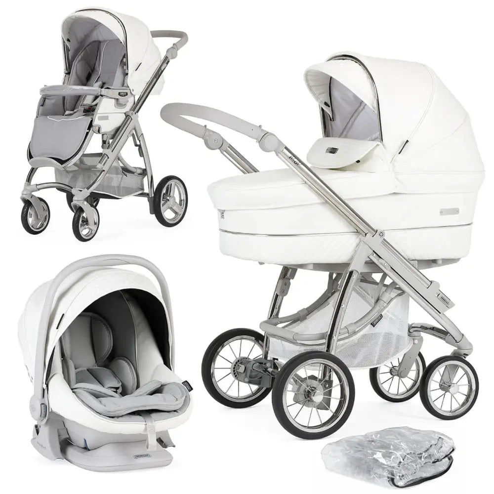 Bebecar Ip-Op White Delight Travel System - New 2025 Lie Flat Car Seat Bebecar