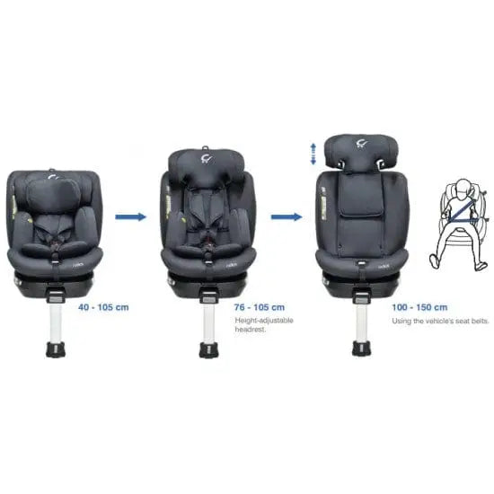Bebecar Radios Car Seat i-Size upto 150cm - Black Bebecar