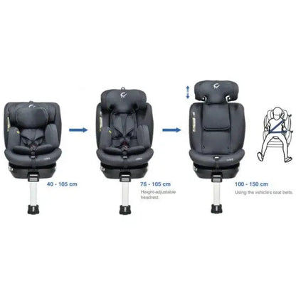 Bebecar Radios Car Seat i-Size upto 150cm - Black Bebecar