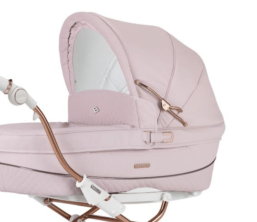 Pink leather pram deals