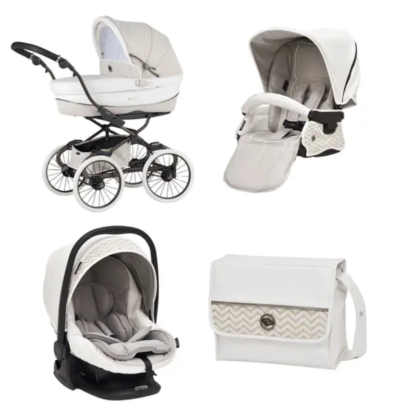 Bebecar Stylo Woven White 3 in 1 Travel System - New 2025 Prive Range Bebecar