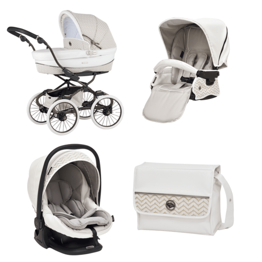 Bebecar Stylo Woven White 3 in 1 Travel System - New 2025 Prive Range Bebecar
