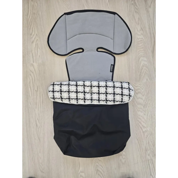 Bebecar Universal Footmuff P284 – Black/Gold Check (Clearance) Baby Boutique UK