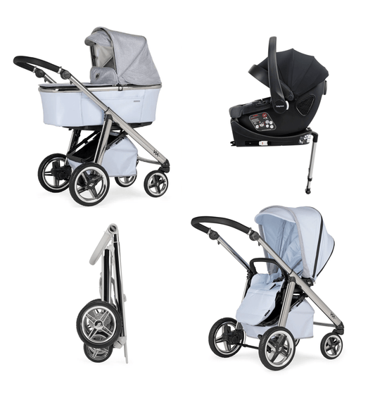 Bebecar Via+ Prive - Artic Glitter Pram + Free Car Seat and Isofix  Bebecar   