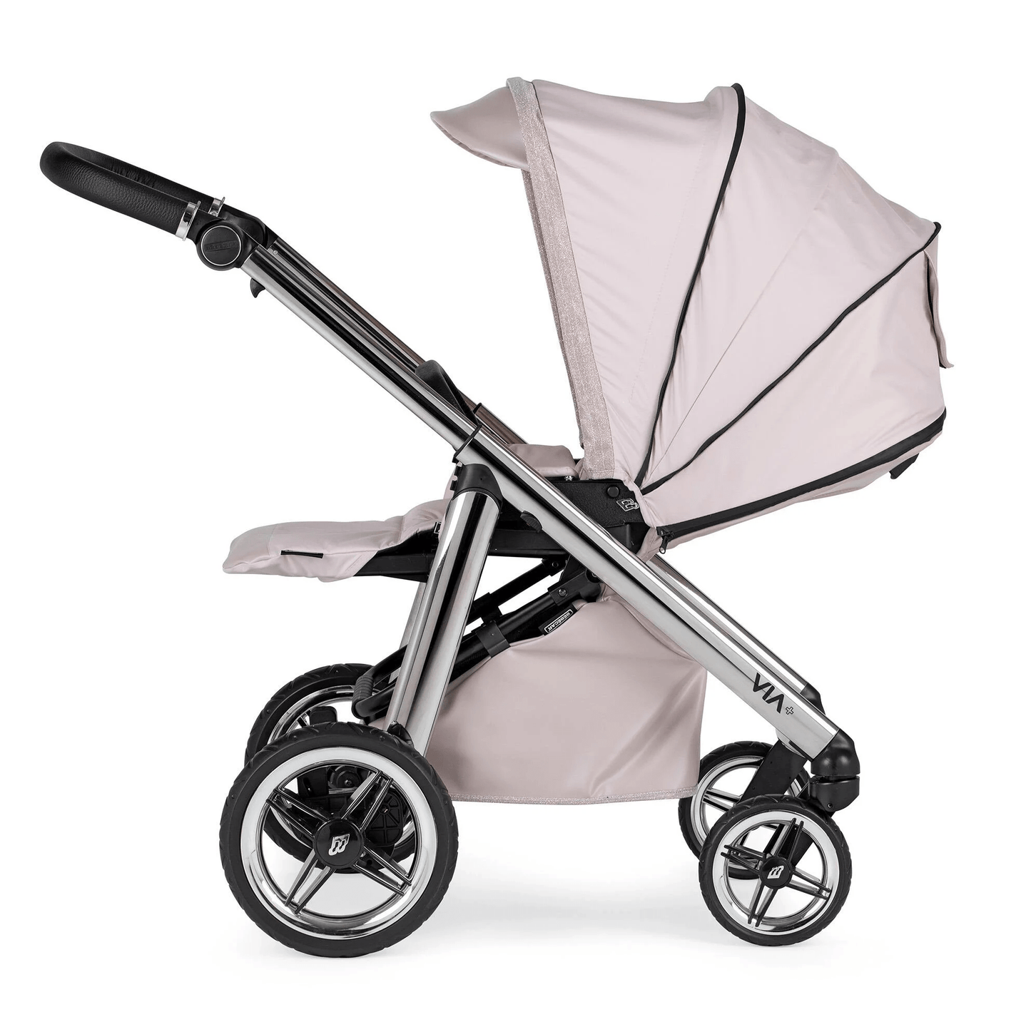 Bebecar Via Prive Rose Glitter Pram Free Car Seat and Isofix Baby Boutique UK