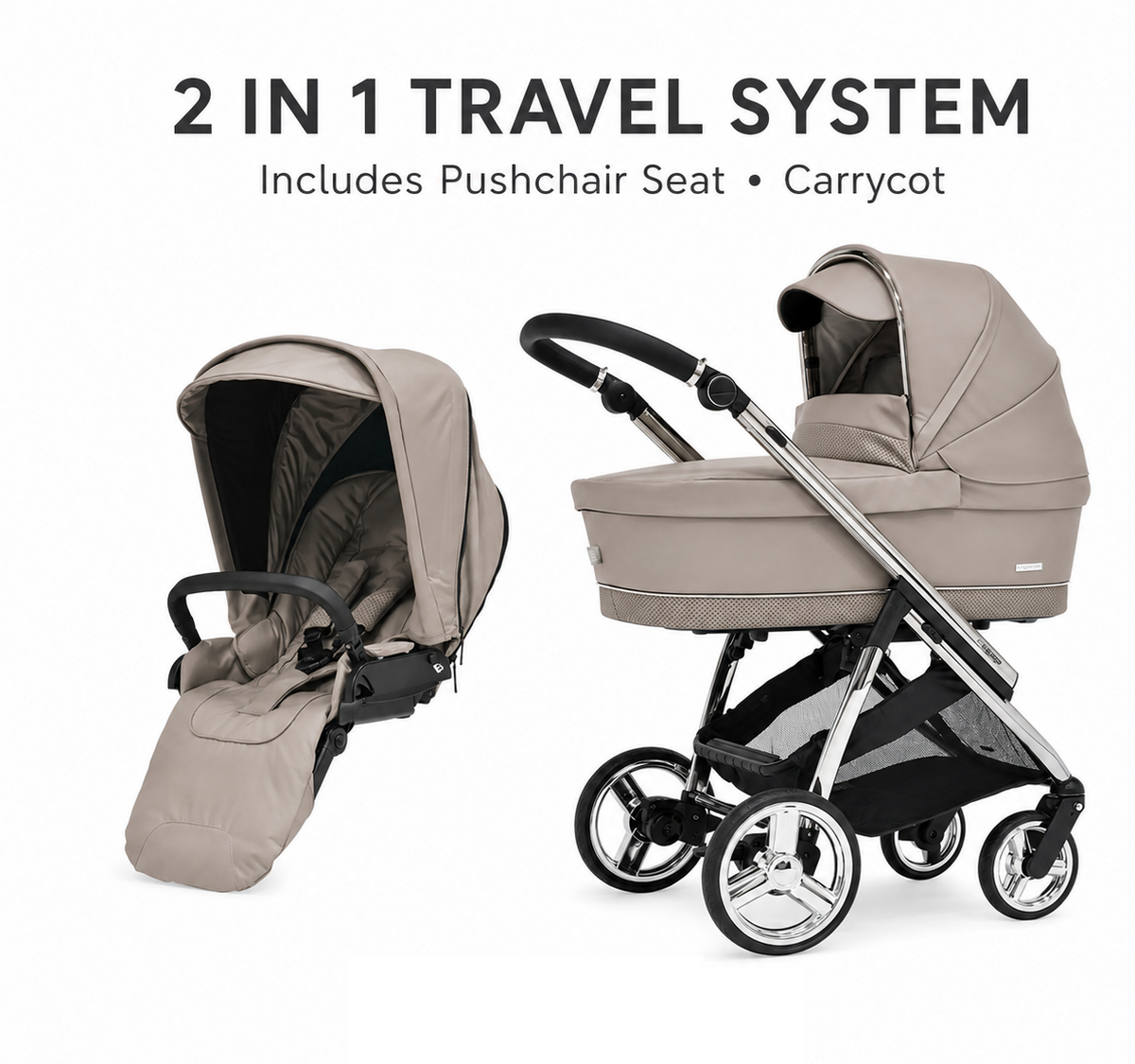 Bebecar Mini Pop 2 in 1 Travel System - Truffle