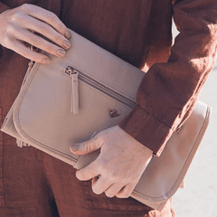 Bizzi Growin Vegan Leather Nappy Change Clutch Bag - Frappe