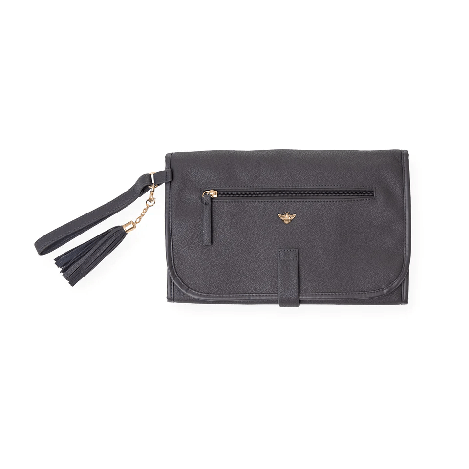 Bizzi Growin Vegan Leather Nappy Change Clutch Bag - Smoke Grey  Bizzi Growin   