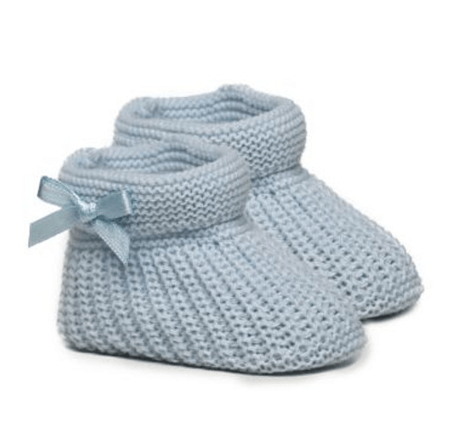 Blue Knitted Baby Booties General soft touch   