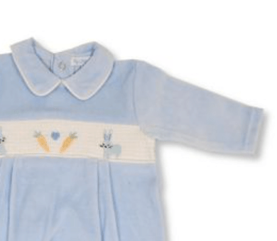 Blue Rabbit Velour Romper General My Little Chick   