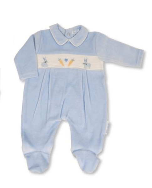 Blue Rabbit Velour Romper General My Little Chick   