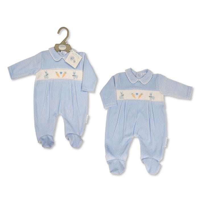 Blue Rabbit Velour Romper General My Little Chick   