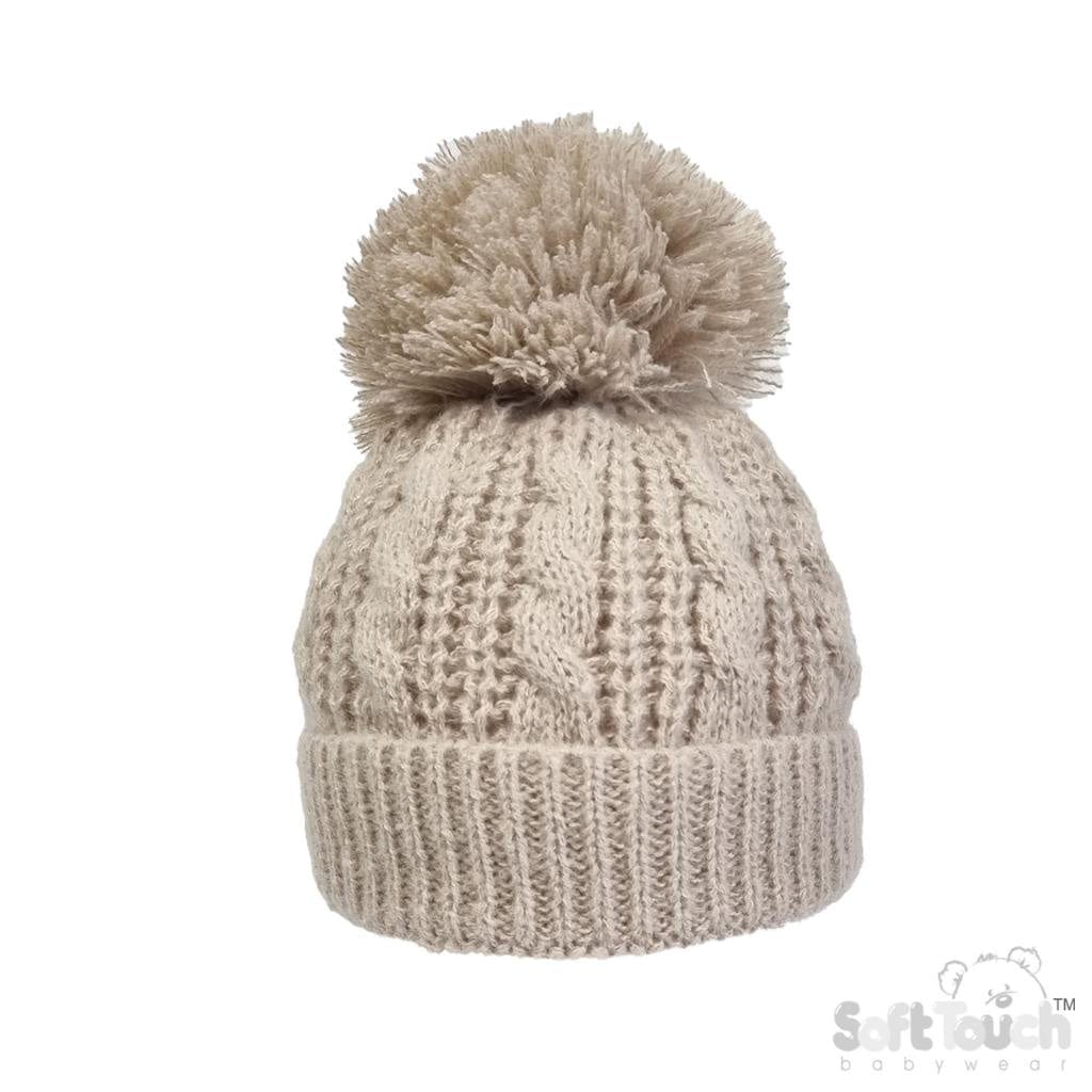 Baby Camel Cable Knit Hat General soft touch   