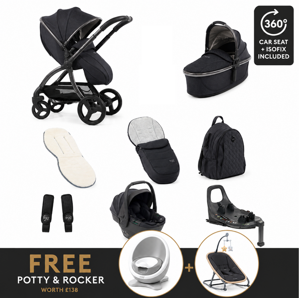 Egg3 Carbonite Luxury Bundle with Shell 360 i-Size Car Seat & 360 ISOFIX Base