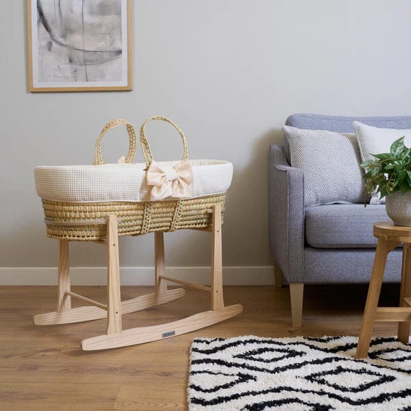 Clair De Lune 80th Anniversary Chelsea Palm Moses Basket - Cream  Clair De Lune   