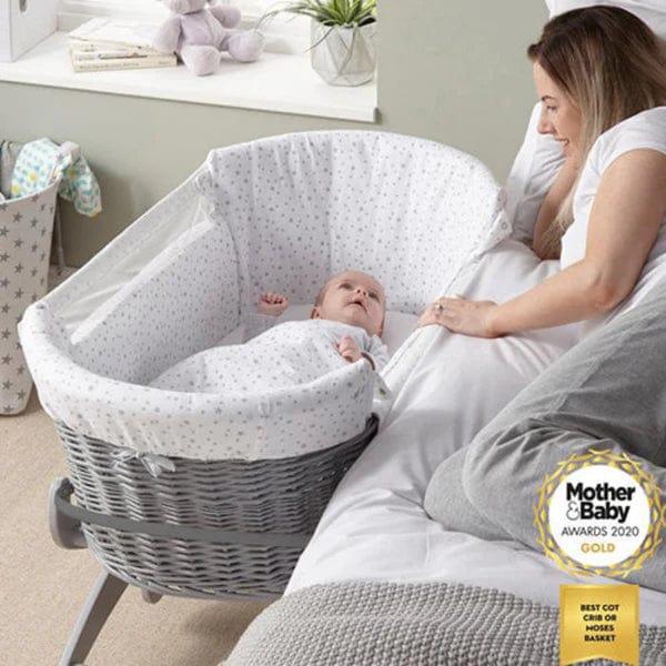 Clair De Lune Bedside Crib - Grey  Clair De Lune   