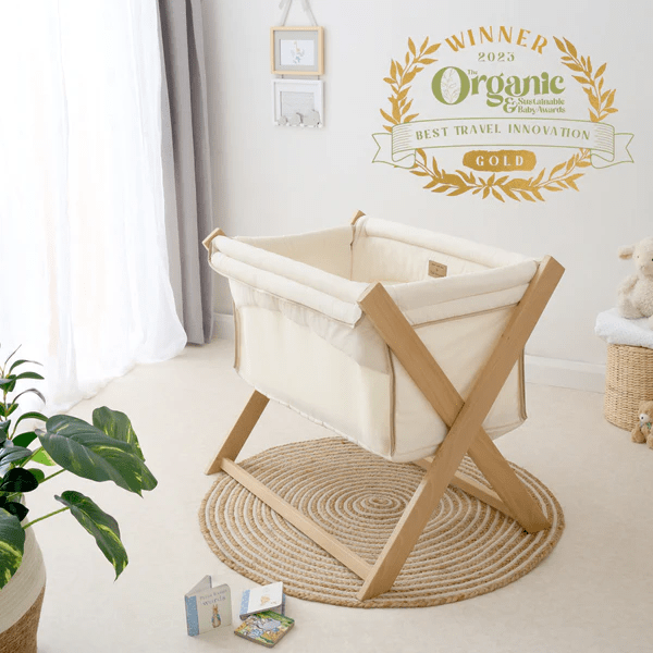 Clair de Lune Cream Organic Folding Crib A Cosy Haven for Your Baby s Sweetest Dreams Baby Boutique UK