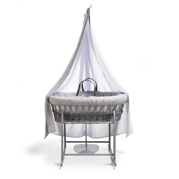 Clair De Lune Grey Moses Basket & Drapes 6 Piece Set  Clair De Lune   