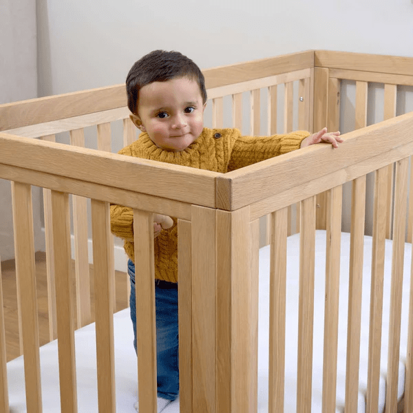 Clair De Lune Oak Cot Bed Baby Boutique UK
