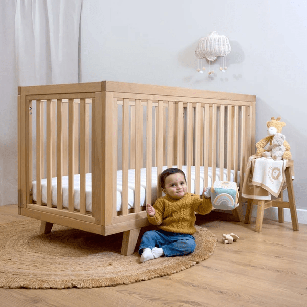 Clair De Lune Oak Cot Bed Baby Boutique UK