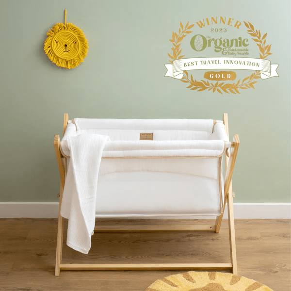 Clair De Lune Organic Folding Crib in White  Clair De Lune   