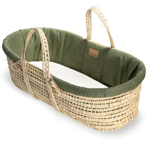 Clair De Lune Organic Palm Moses Basket - Forest Green  Clair De Lune   