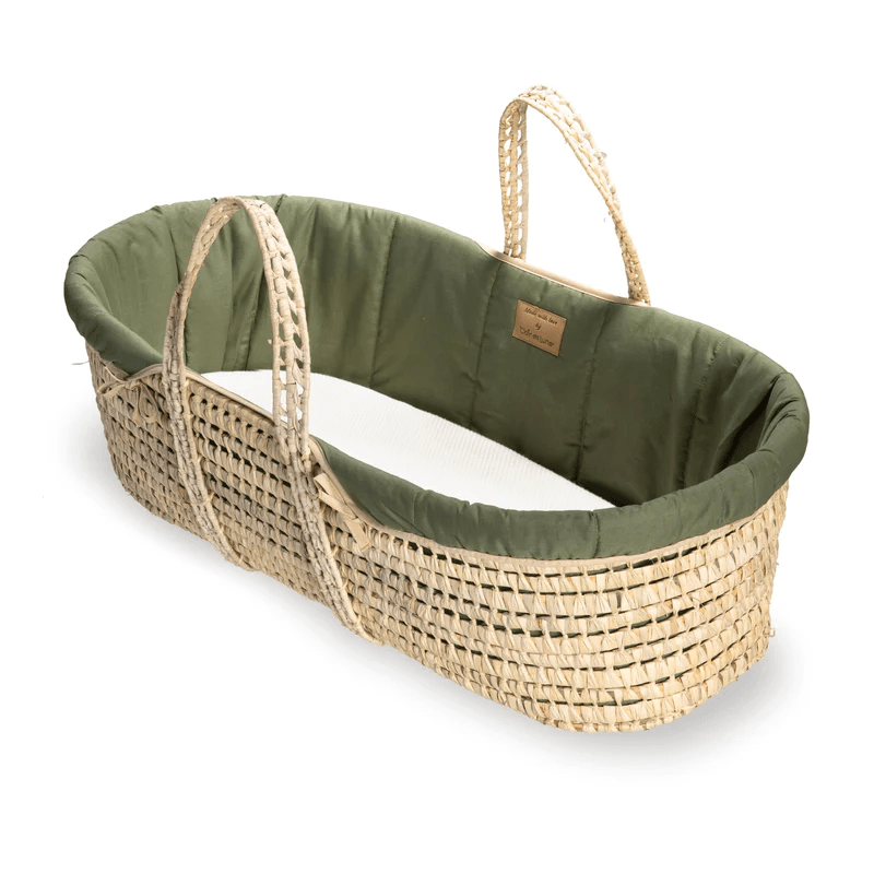 Clair De Lune Organic Palm Moses Basket - Forest Green  Clair De Lune   